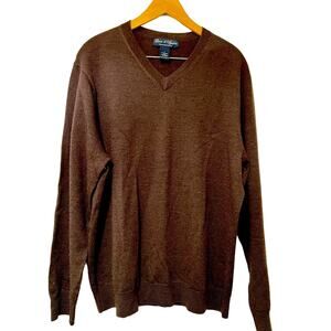 Davis & Squire Extra Fine Merino Wool V-Neck Sweater Size L